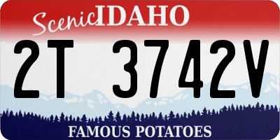 ID license plate 2T3742V