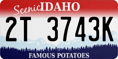 ID license plate 2T3743K