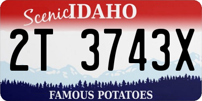 ID license plate 2T3743X