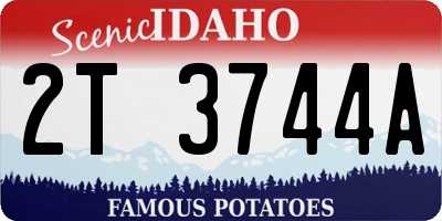 ID license plate 2T3744A