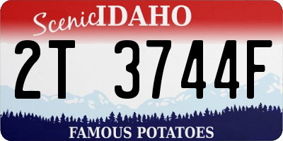 ID license plate 2T3744F