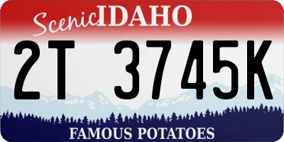ID license plate 2T3745K
