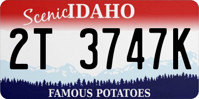 ID license plate 2T3747K