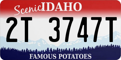 ID license plate 2T3747T