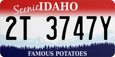 ID license plate 2T3747Y