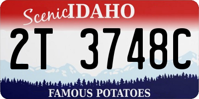 ID license plate 2T3748C