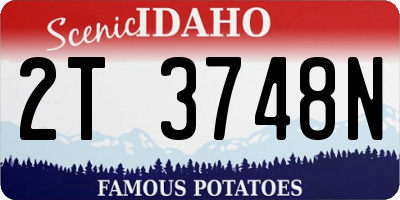ID license plate 2T3748N