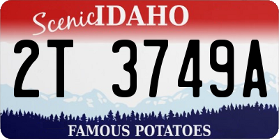 ID license plate 2T3749A