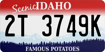 ID license plate 2T3749K