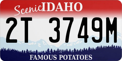 ID license plate 2T3749M
