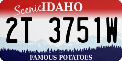 ID license plate 2T3751W