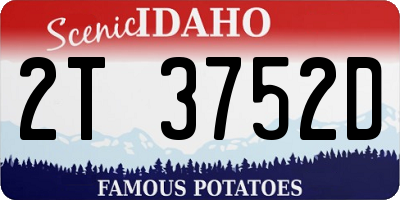 ID license plate 2T3752D
