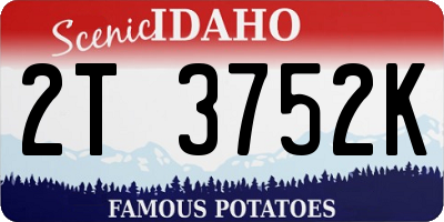 ID license plate 2T3752K