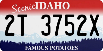ID license plate 2T3752X