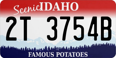 ID license plate 2T3754B