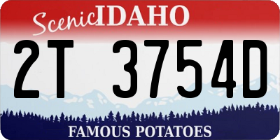 ID license plate 2T3754D