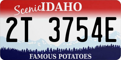 ID license plate 2T3754E