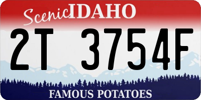 ID license plate 2T3754F
