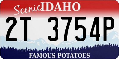 ID license plate 2T3754P