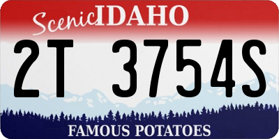 ID license plate 2T3754S