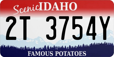 ID license plate 2T3754Y