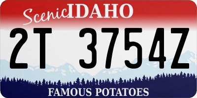 ID license plate 2T3754Z