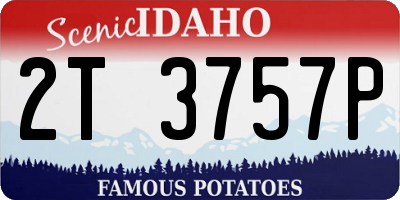 ID license plate 2T3757P