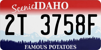 ID license plate 2T3758F