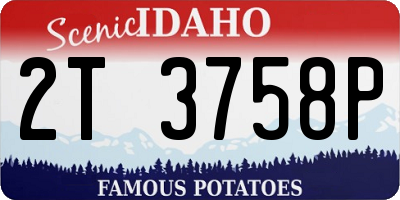 ID license plate 2T3758P