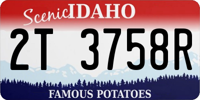 ID license plate 2T3758R