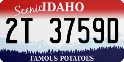 ID license plate 2T3759D
