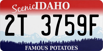 ID license plate 2T3759F