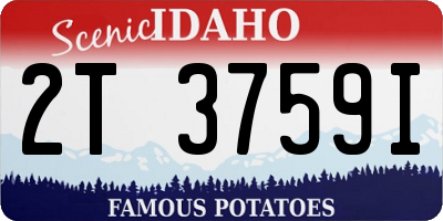 ID license plate 2T3759I