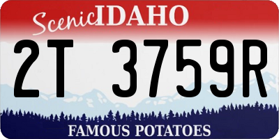 ID license plate 2T3759R