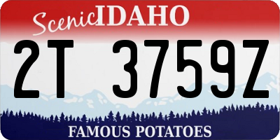 ID license plate 2T3759Z