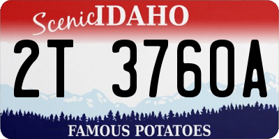 ID license plate 2T3760A