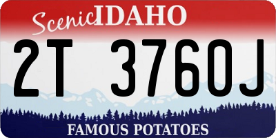 ID license plate 2T3760J