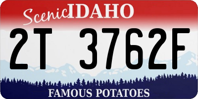 ID license plate 2T3762F