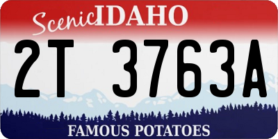 ID license plate 2T3763A