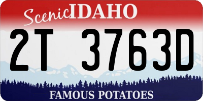 ID license plate 2T3763D