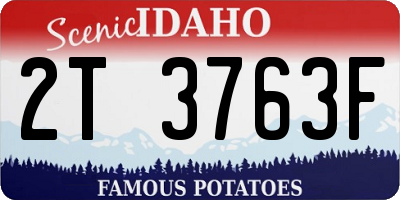 ID license plate 2T3763F