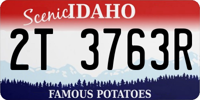 ID license plate 2T3763R