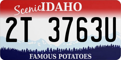 ID license plate 2T3763U