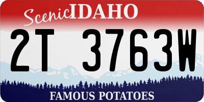 ID license plate 2T3763W