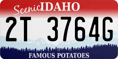 ID license plate 2T3764G