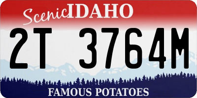 ID license plate 2T3764M