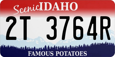 ID license plate 2T3764R