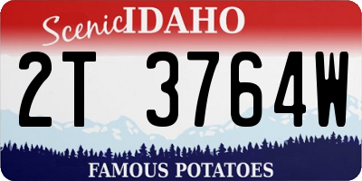 ID license plate 2T3764W