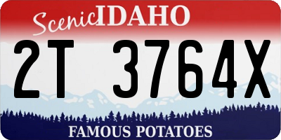 ID license plate 2T3764X