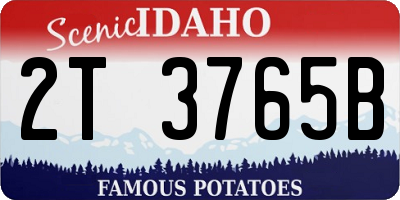 ID license plate 2T3765B